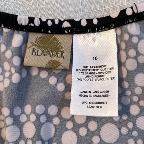 ISLANDER one piece bathing suit, size 16, black/white, in good condition - Picture 3 of 10